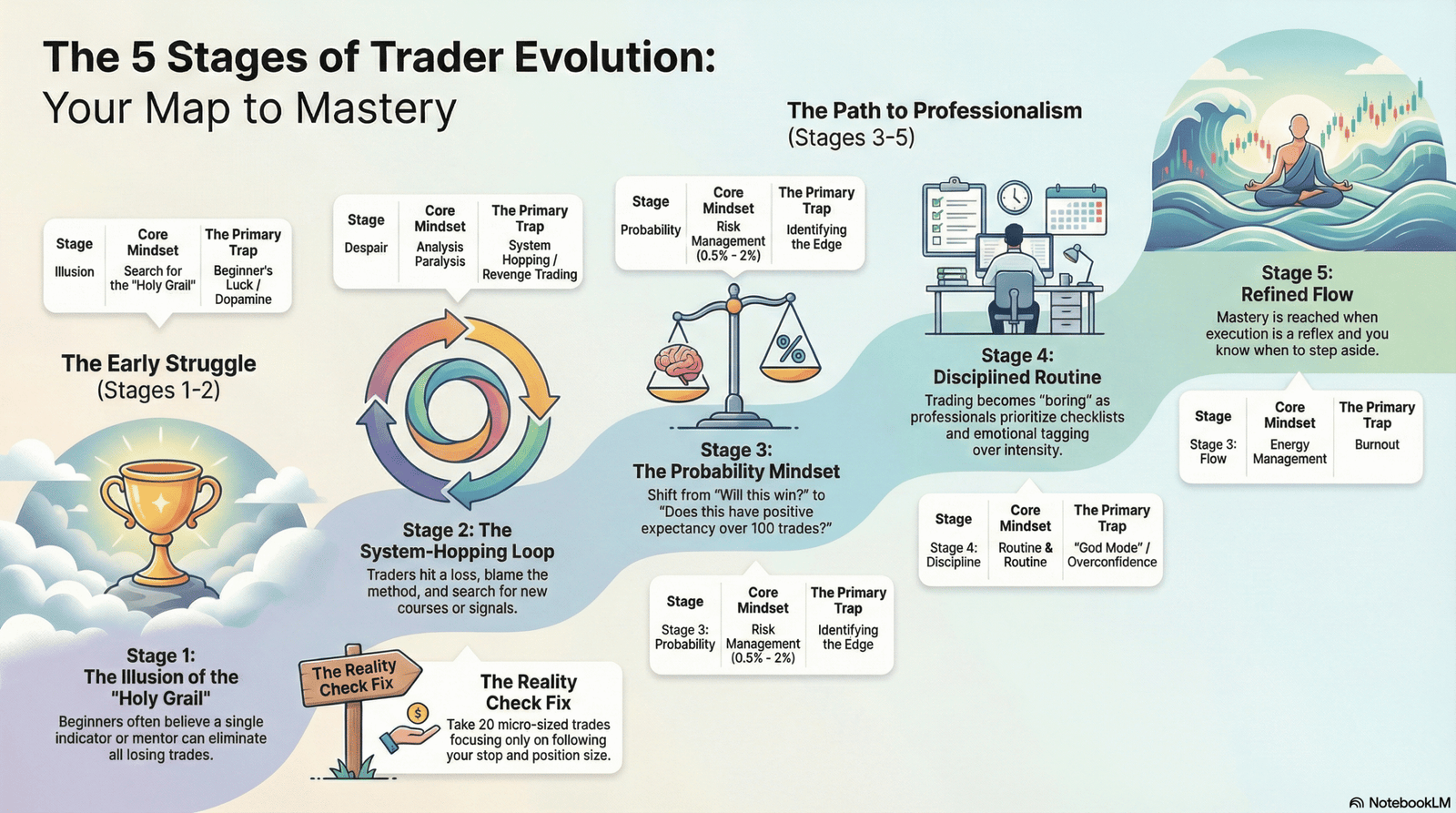 Why Most Traders Fail: The 5 Stages of the Professional Evolution