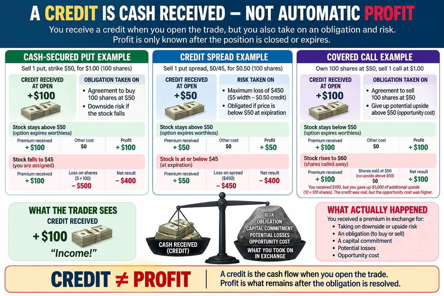 A Credit Is Not Profit: One of the Most Dangerous Misconceptions in Options Trading
